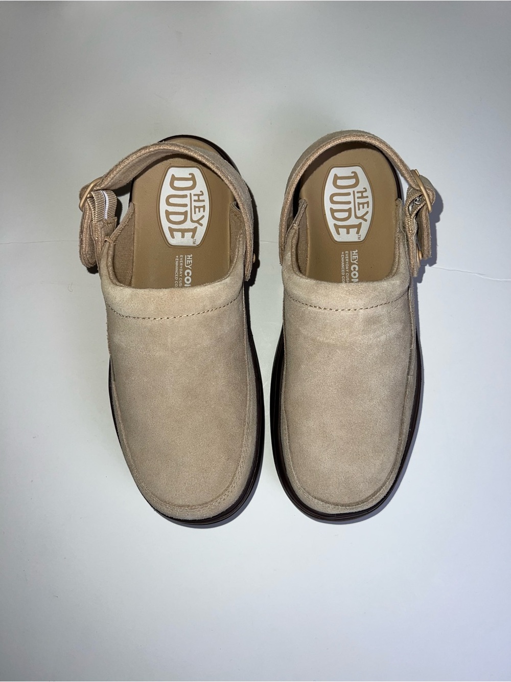 HEY DUDE Suede Austin Lift Clogs-NWOB - Picture 5 of 15